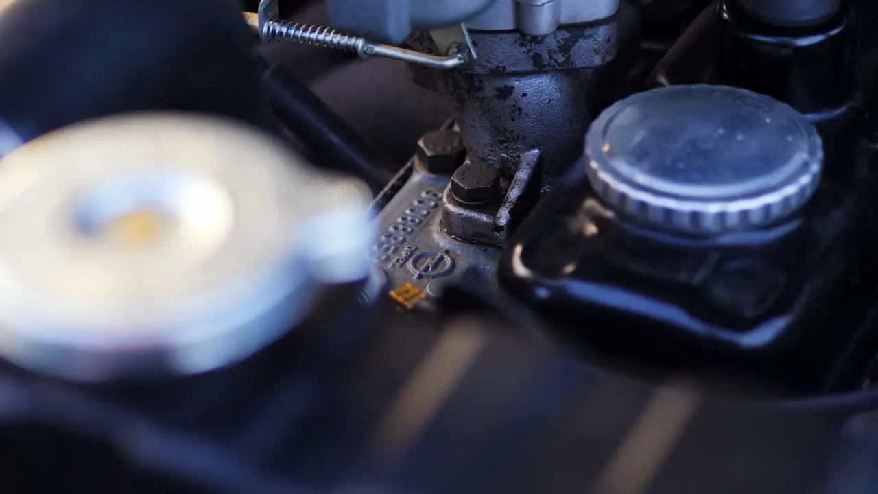 Opel Olympia classic car Opel logo detail macro shot on a slider 50 fps slow motion