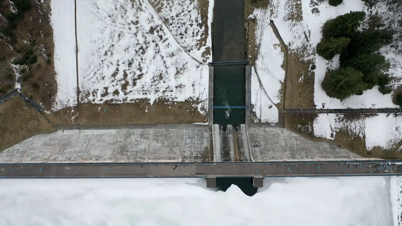 Top view hydropower plant in Slovakia Dedinky