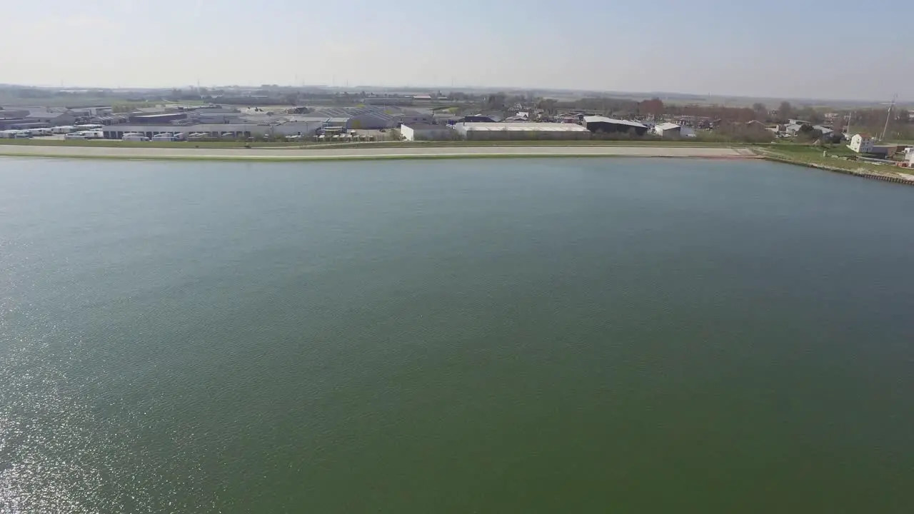 Aerial The famous fishing town-port Yerseke in the Netherlands