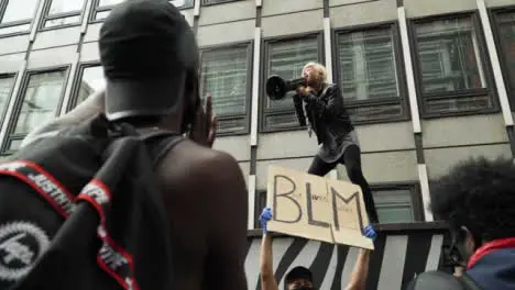 London Black Lives Matter Protesters Cheer Inspiring Activist