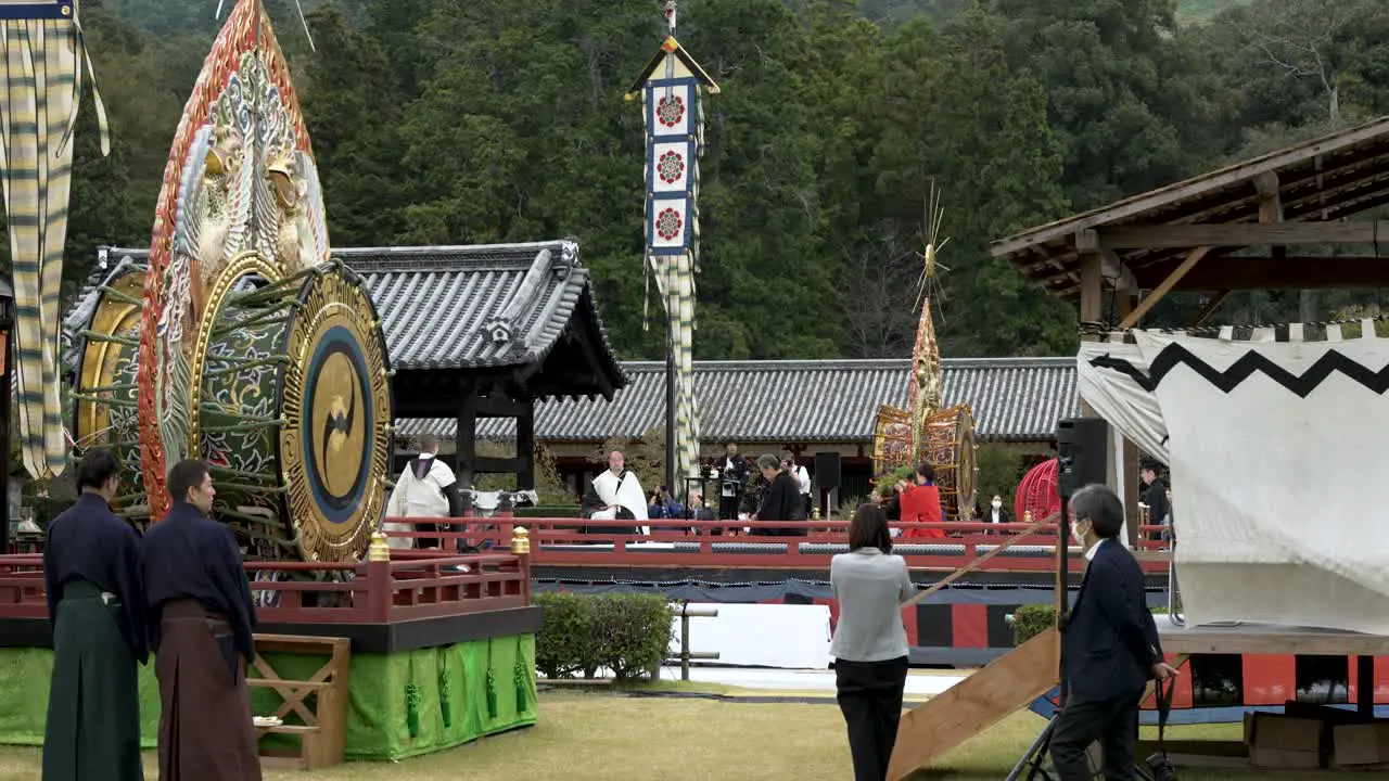 Behind The Scenes With Officials Waiting On Grass At Todaji For The Grand Memorial Service Taking Place On 14th October 2023 In Nara