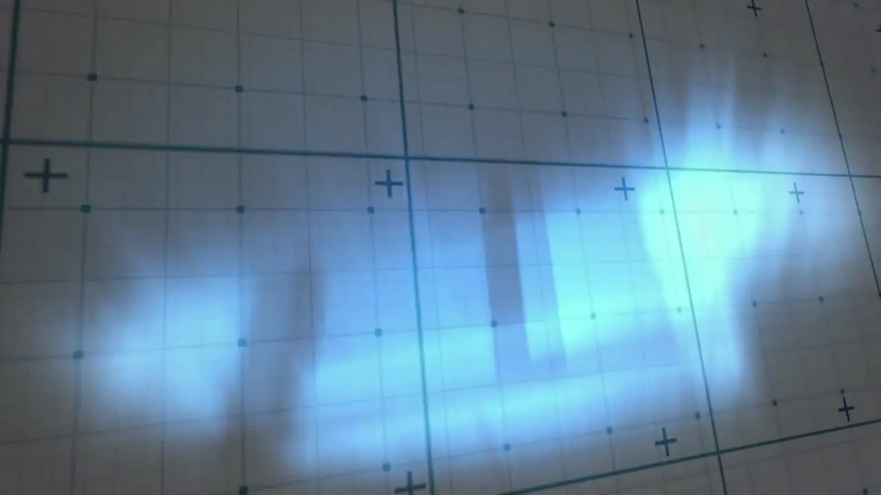 Animation of digital screen with blue lights