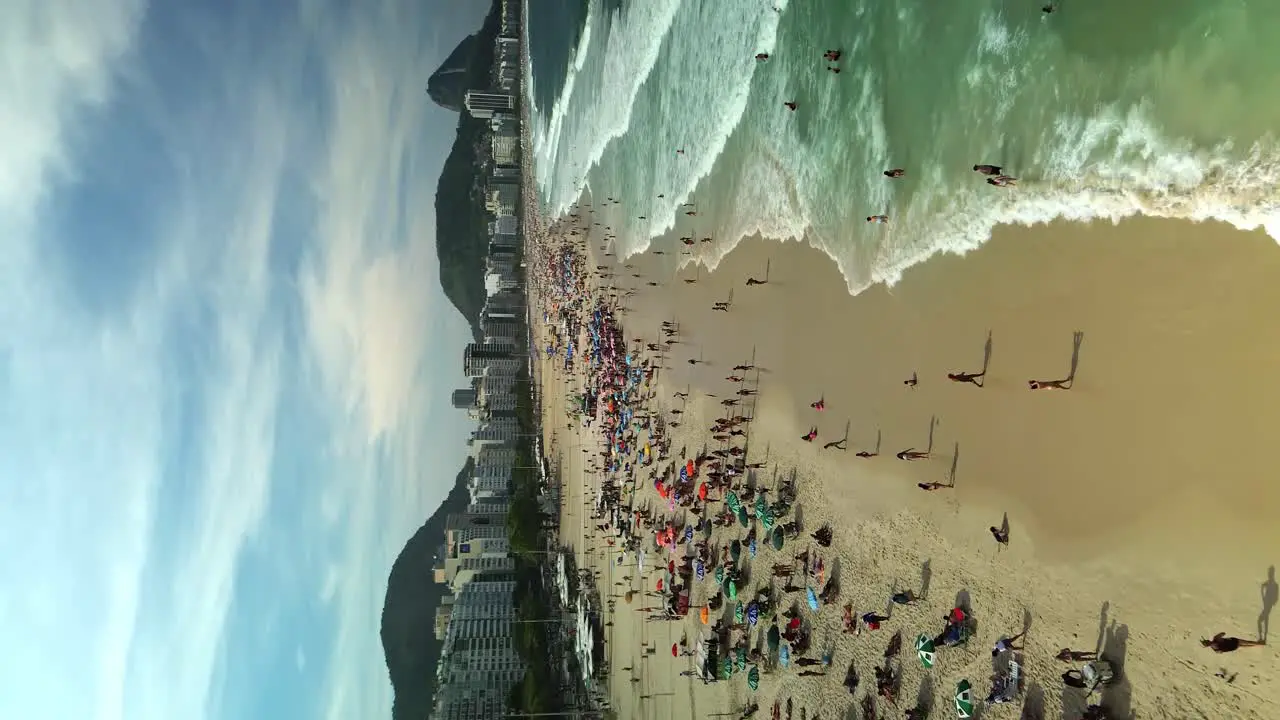 Crowds of Tourists on Copacabana Beach in Summer in Rio de Janeiro Brazil