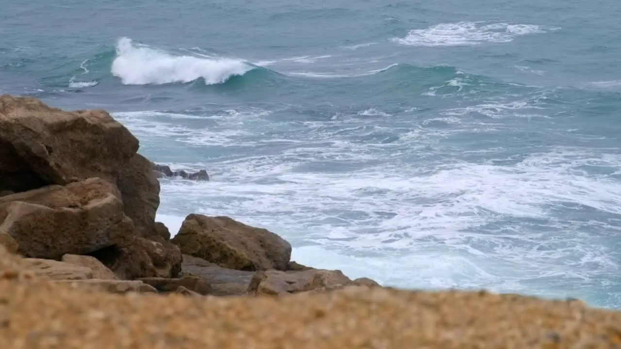 Angry sea in slow-motion on the Jurassic Coast