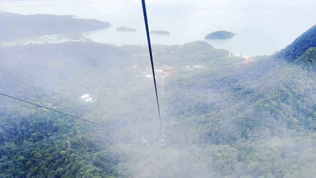 A pleasant journey in the cable car enjoying the pristine view over the ride