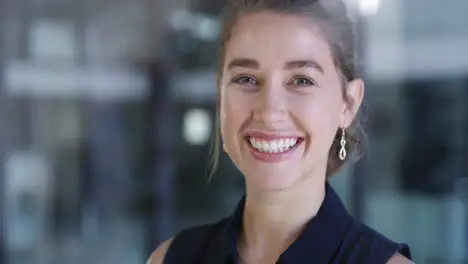 Business woman portrait and happy