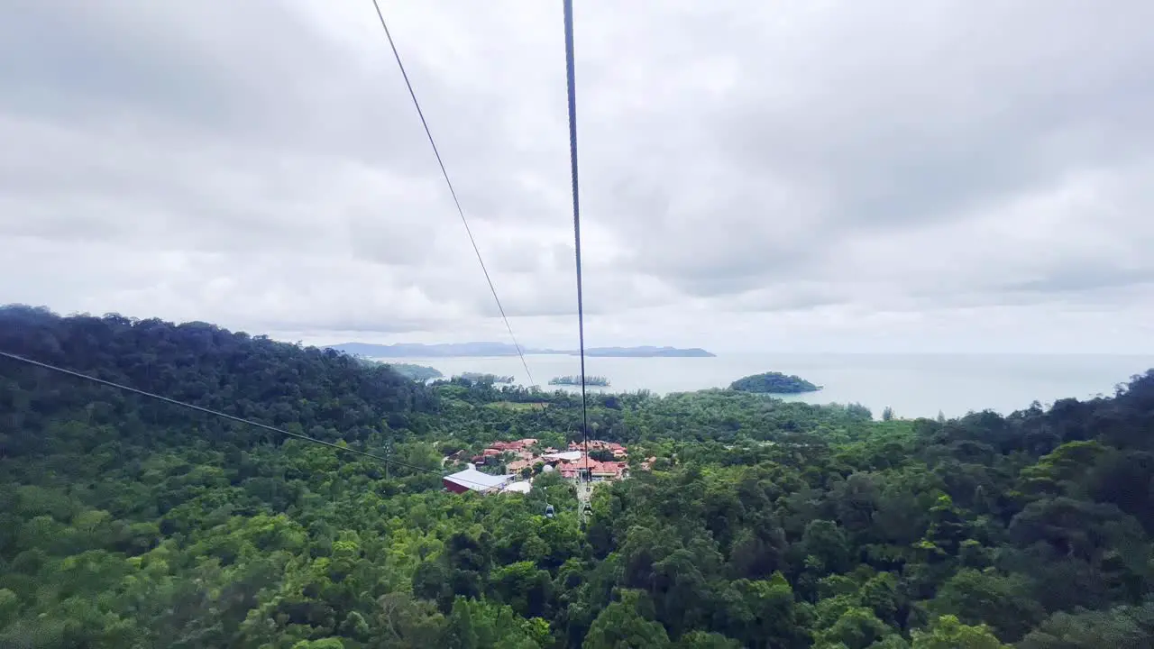 A shot of lush green forest over the mountains of Langkawi Malaysia