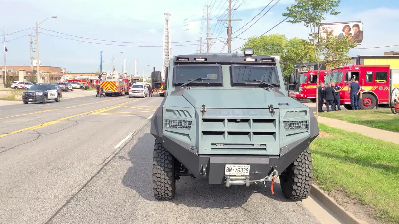 Rochel Armored vehicle at the funeral honors for police officer Andrew Hong