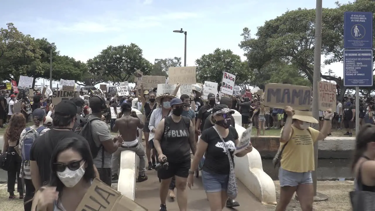 Black lives matter protest at Ala Moana beach park