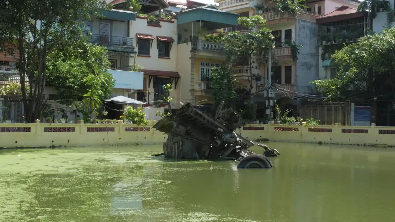 Remnants of Vietnam war destroyed B52 plane Huu Tiep Lake Hanoi city