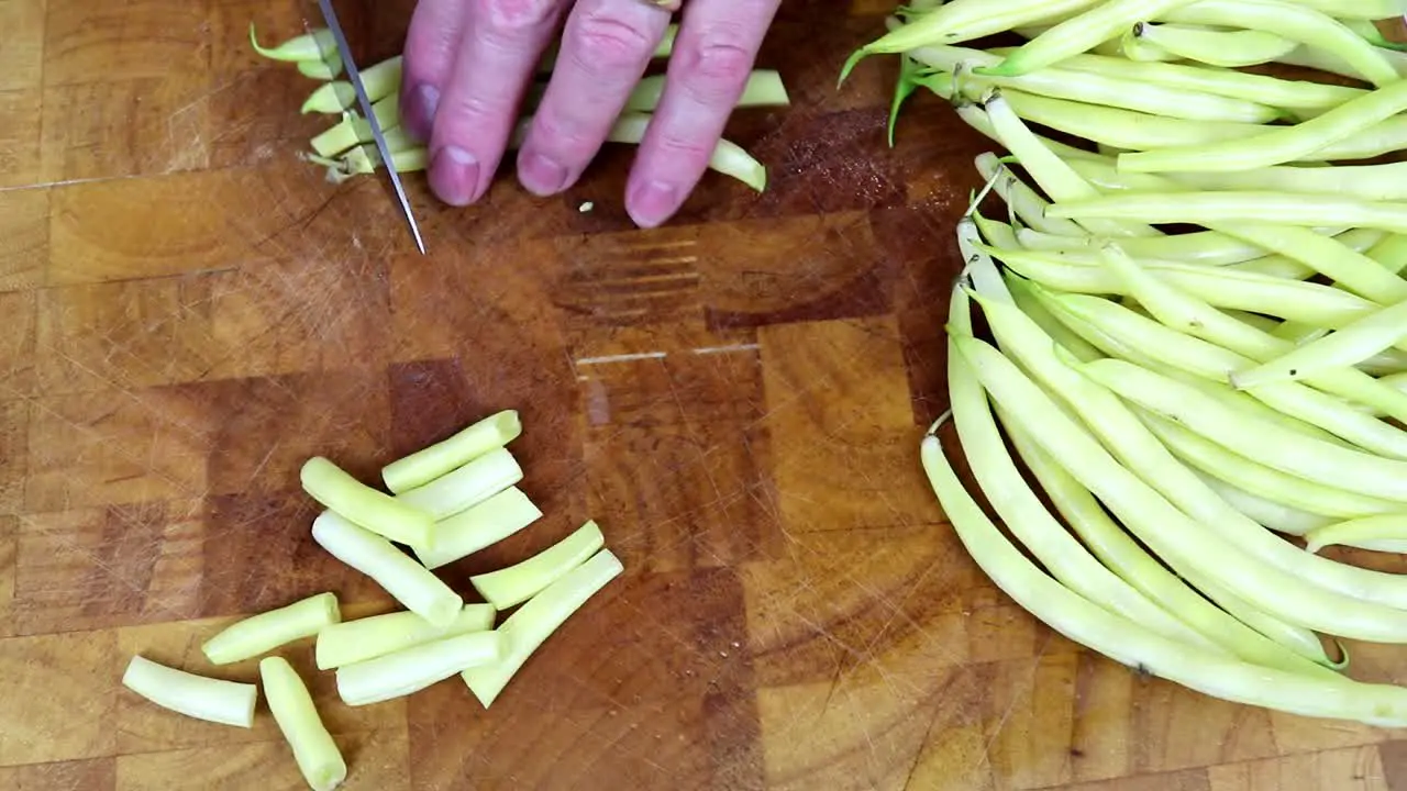 Slicing Butter Beans with a Knife