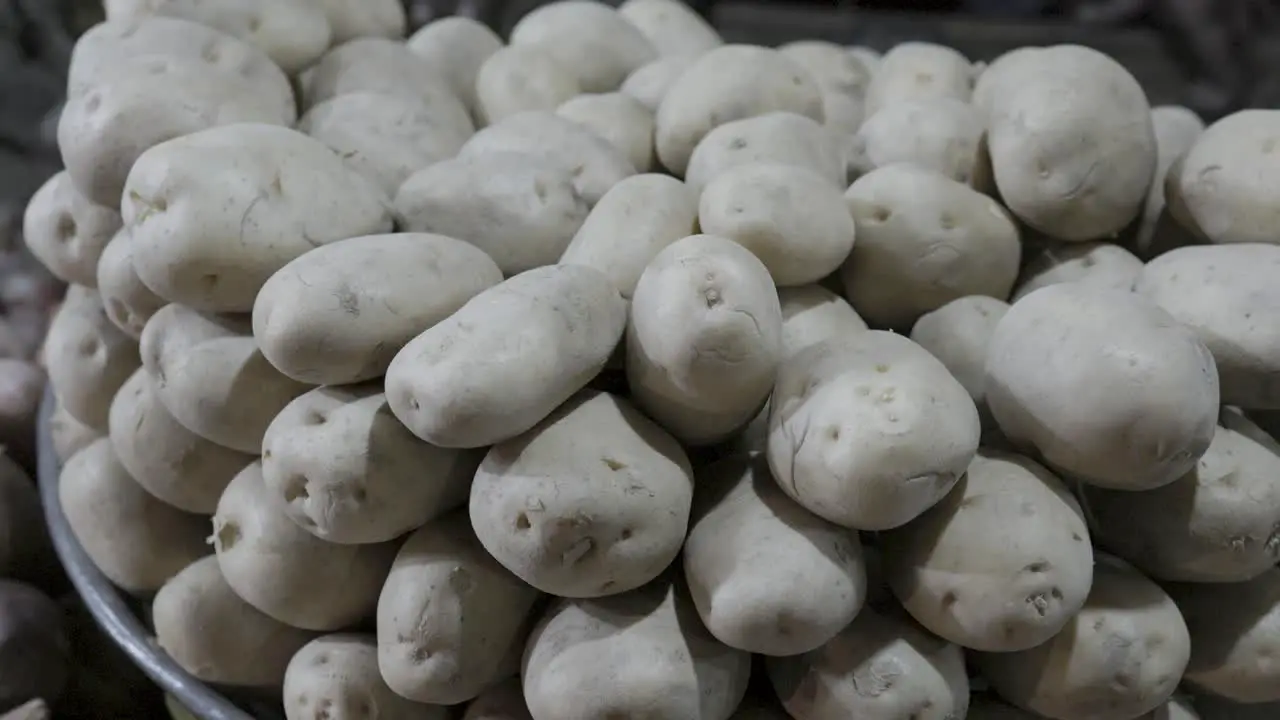 fresh potato from farm at vegetable store for sale at evening