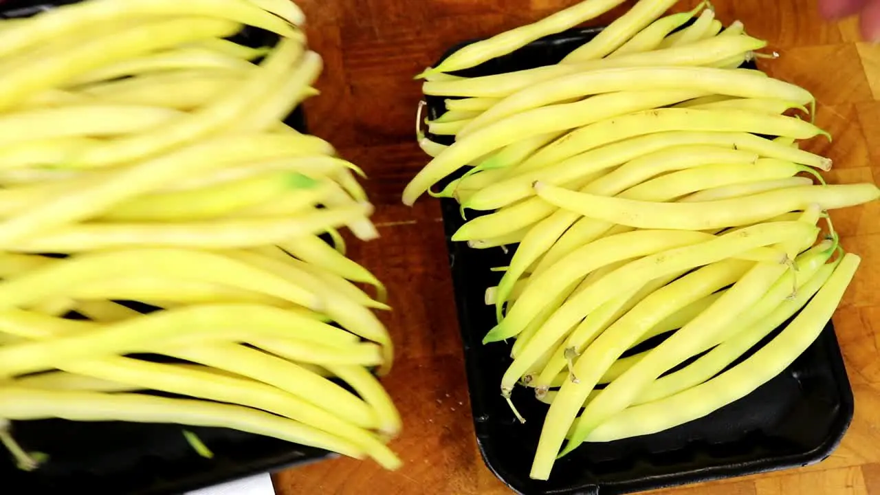 Placing Butter Beans on to Cutting Board