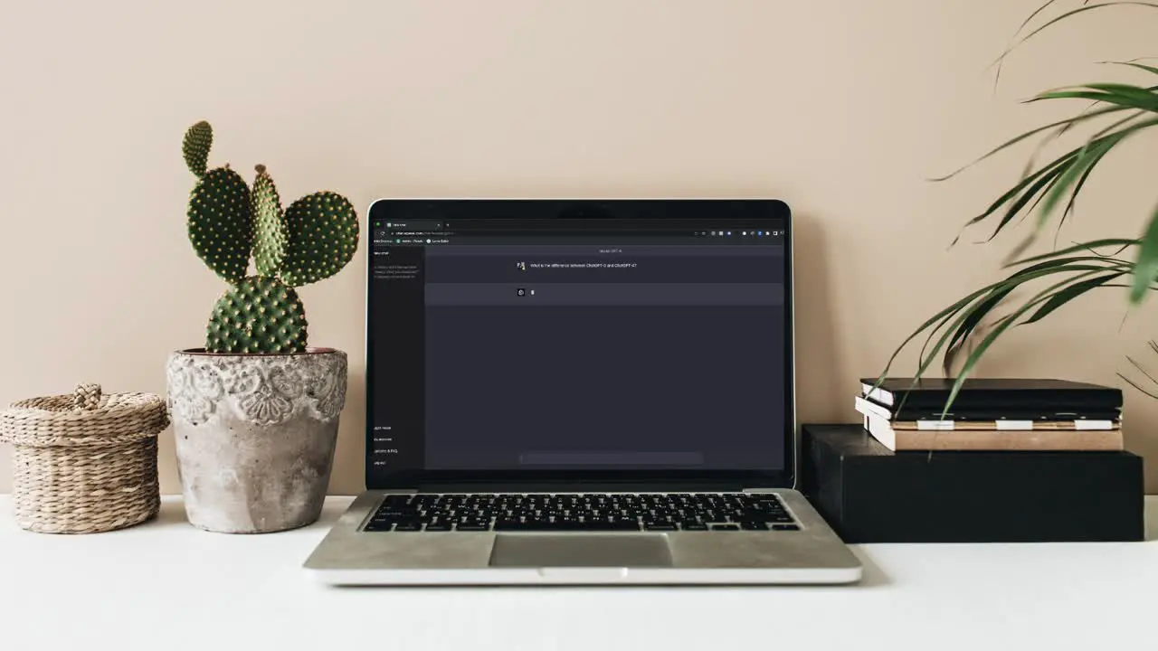 ChatGPT Ai chatbot running on laptop screen generate human like answer