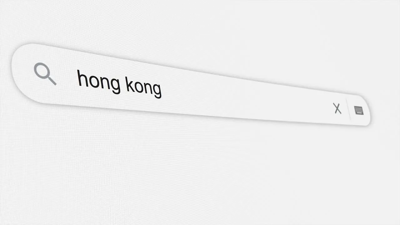 Hong Kong being typed in the search bar