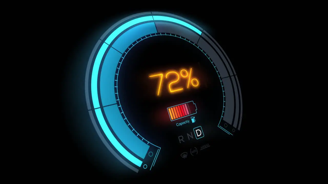 Electric Car Dashboard Charge display