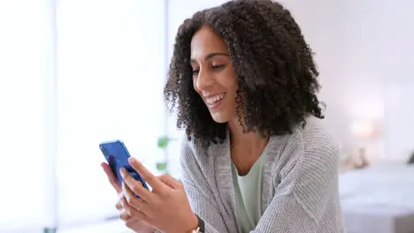 Relax social media and woman on smartphone