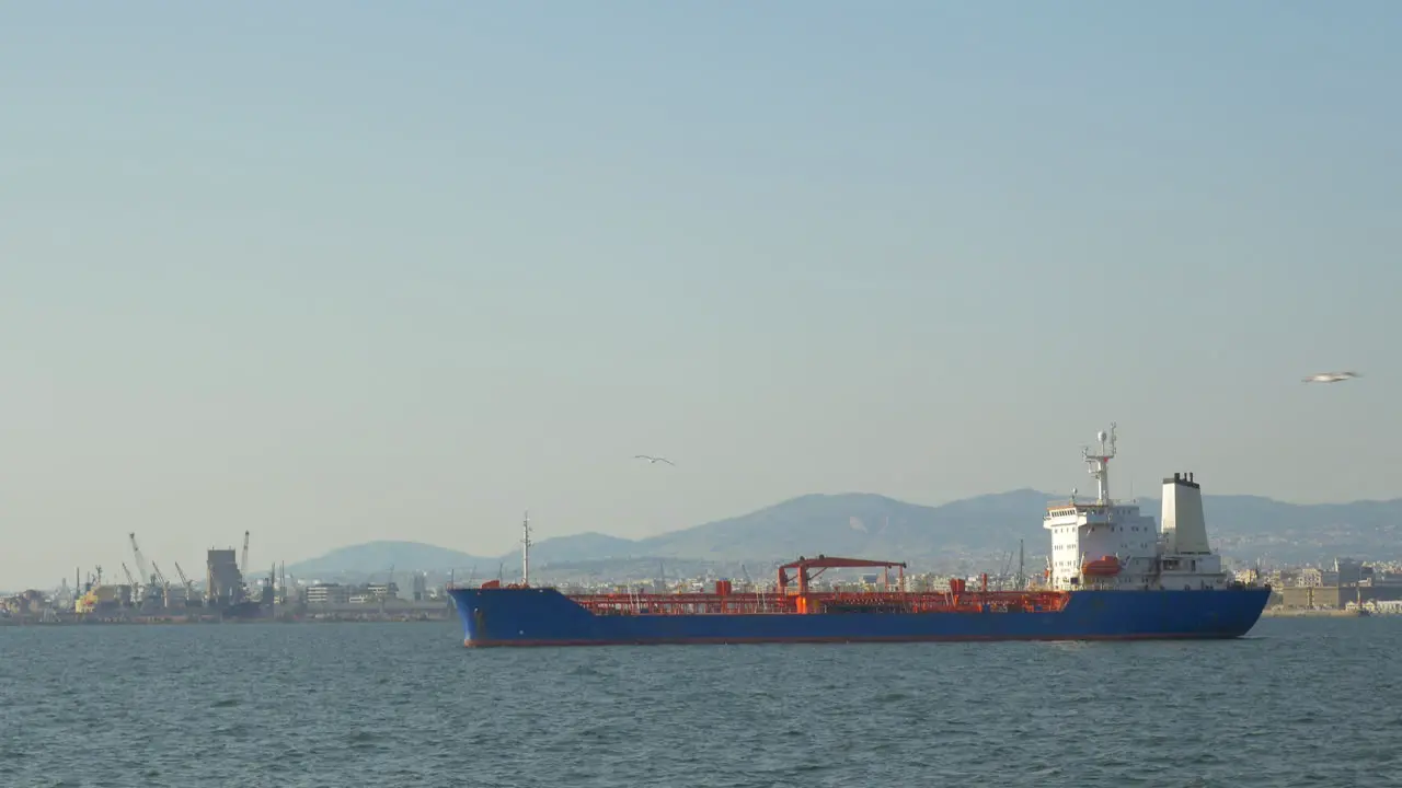 Cargo ship in the sea