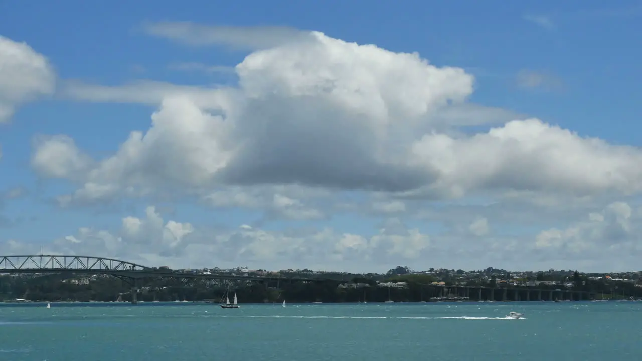 New Zealand Auckland Bay Under Cloud