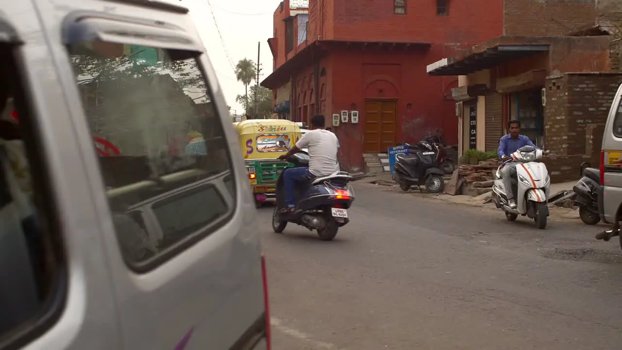 Panning Shot of Traffic at an Indian Intersection