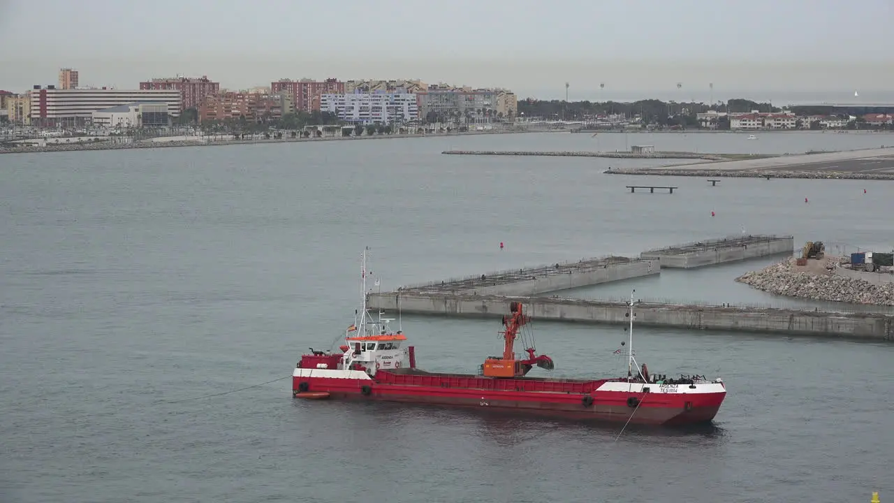 Gibraltar Red Ship With Dredge