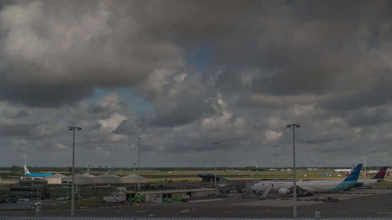 Timelapse of clouds over Amsterdam Airport