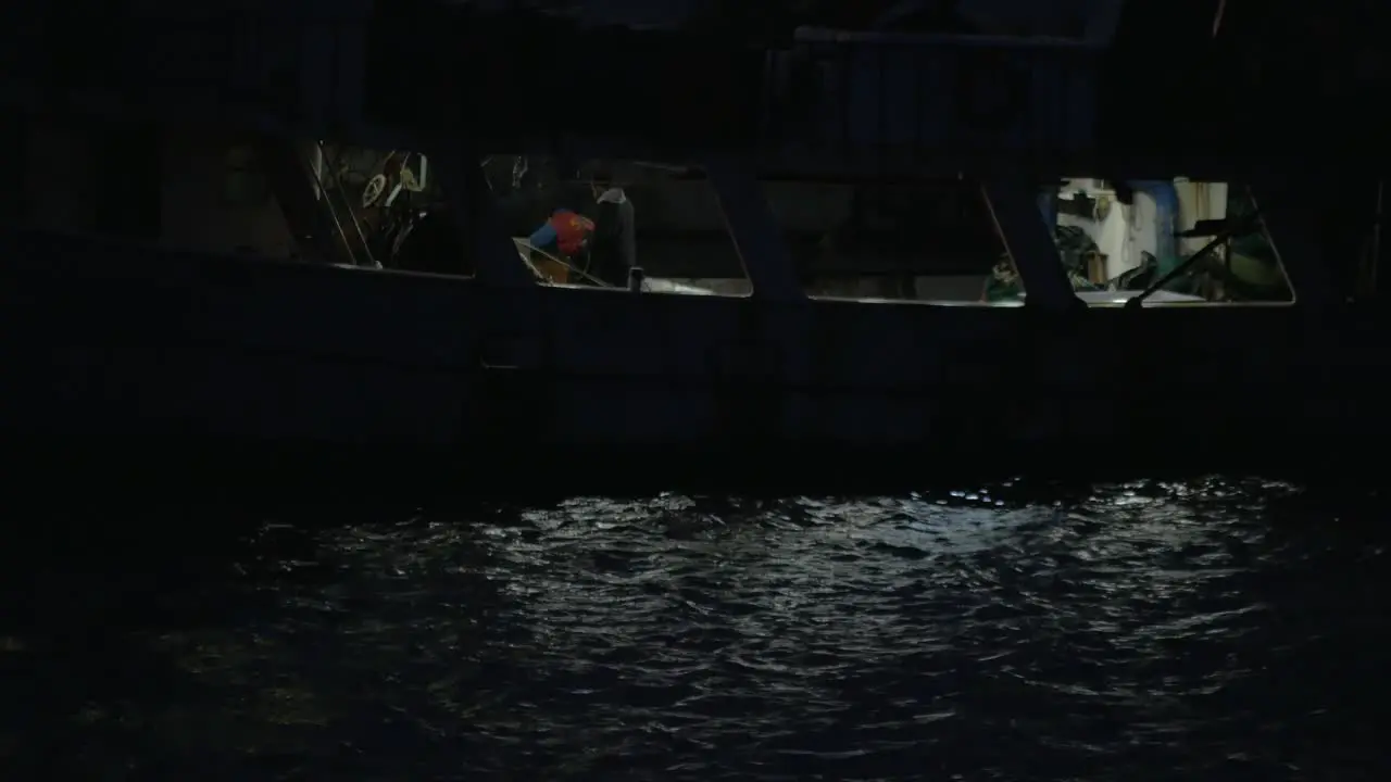 Fishing boat at night