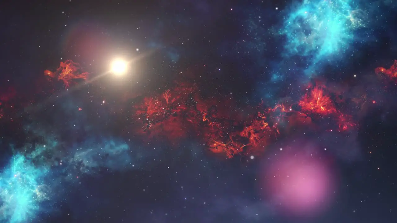 red and blue nebulae in the universe