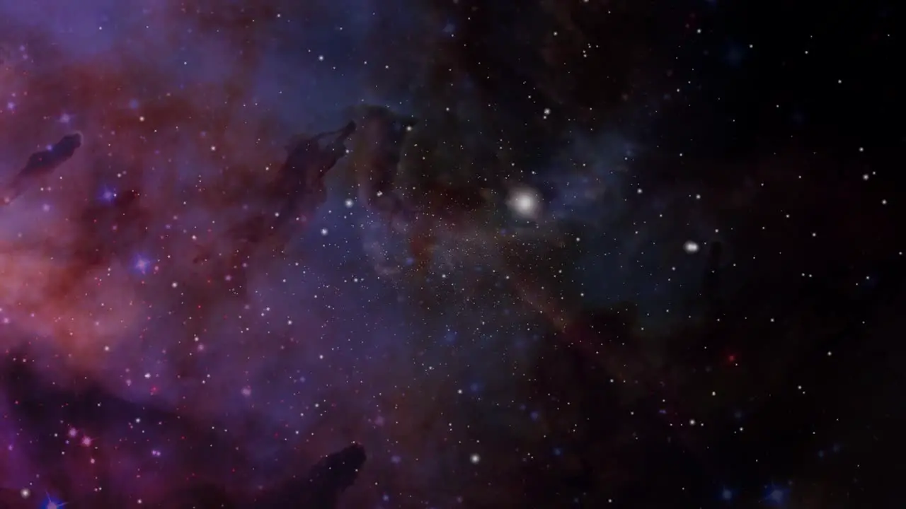 Nebula clouds moving away in the universe outer space