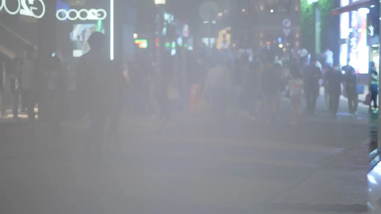 Atmosphere people walking on the street of night