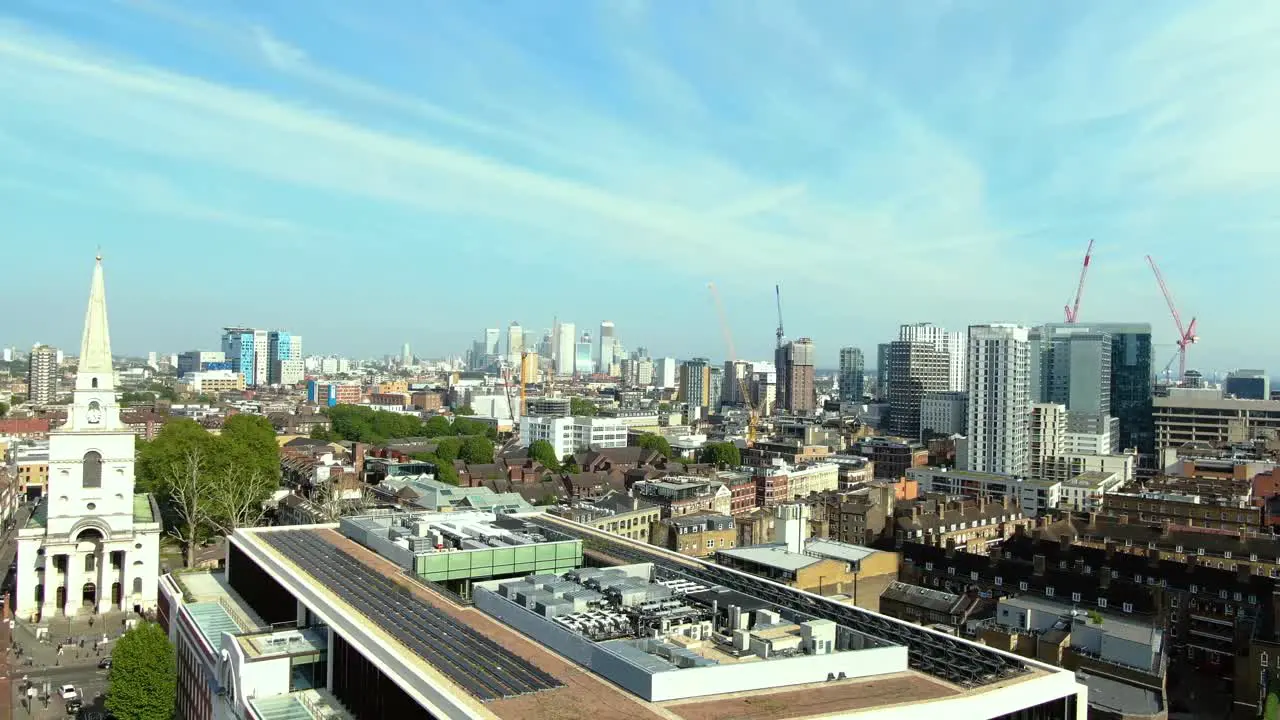 Panning shot of Buildings in the city of London