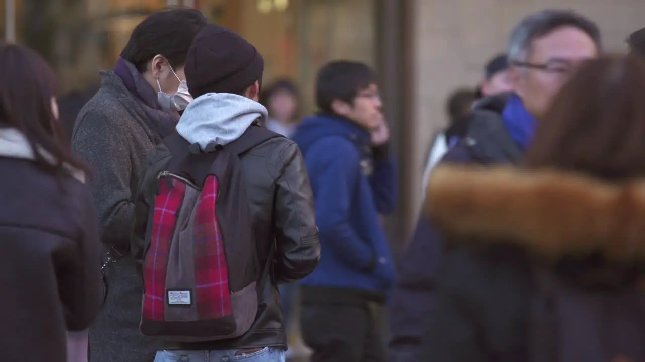 Close Up of Pedestrians in Tokyo