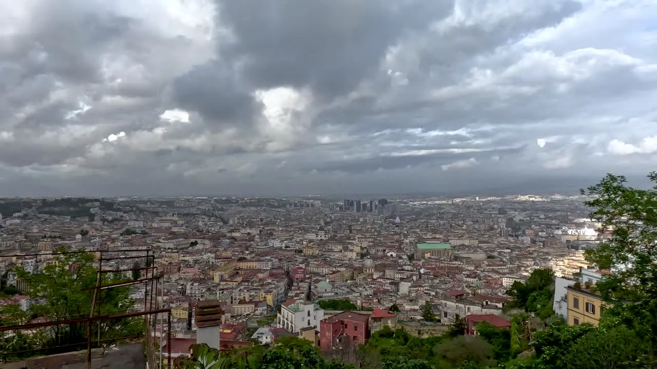 Overlooking The city of Naples on the lookout spot of Velvedere Di San Martino