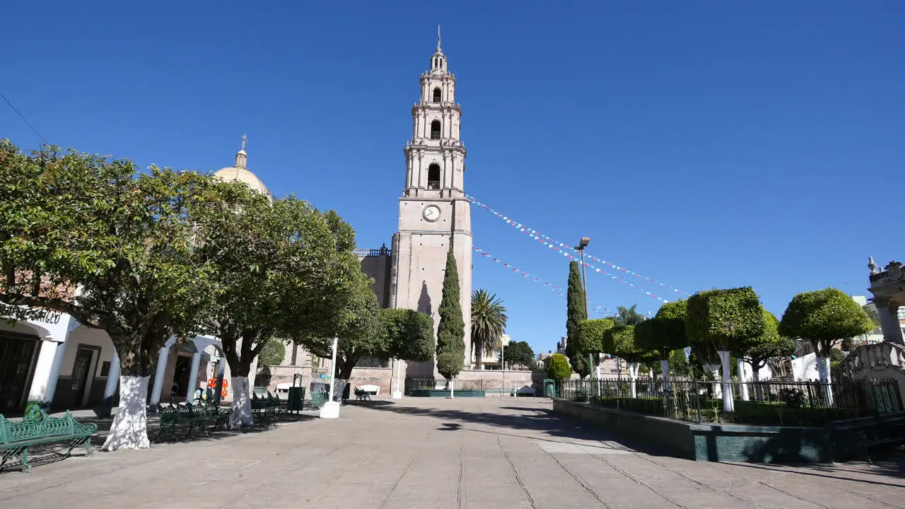 Mexico Santa Maria Church Tower And Blue Sky