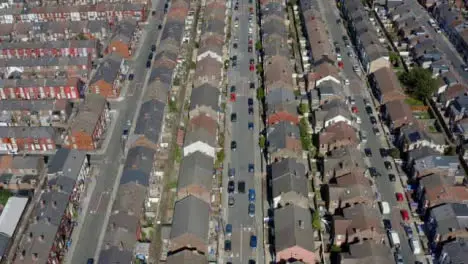 Drone Shot Tracking Vehicle Across Wavertree Housing Estate 01