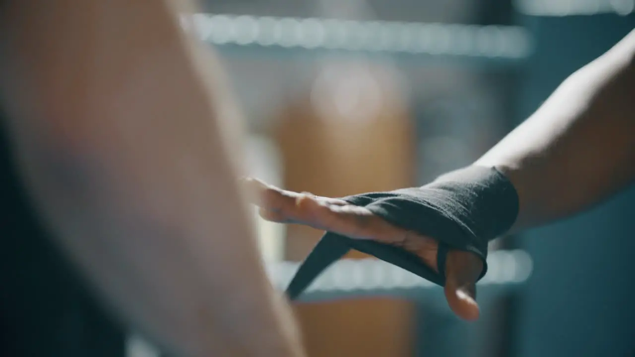 Male Boxer Getting Hands Wrapped