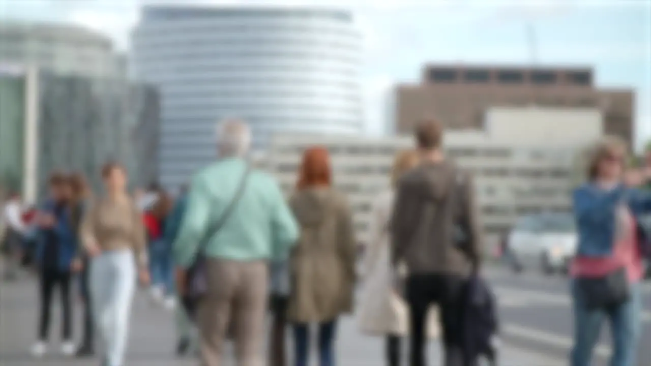 Out of focus Crowd on Westminster Bridge