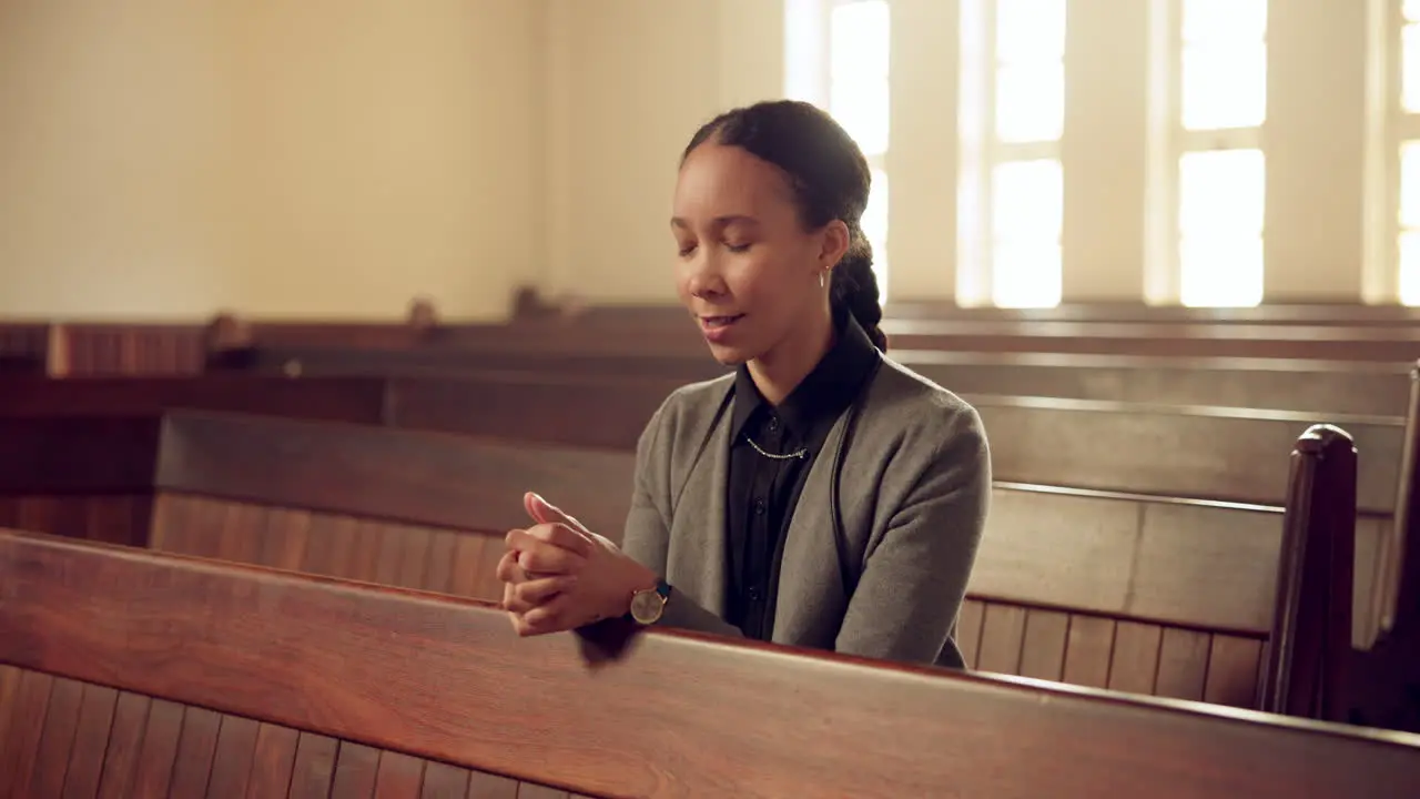 Christian church praying and woman worship