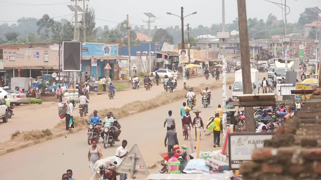 Busy streets of a big city in Africa