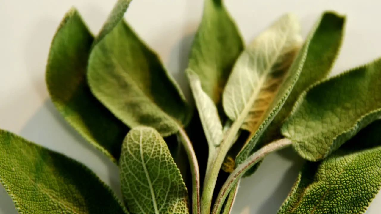 Sage herb in a tray 4k