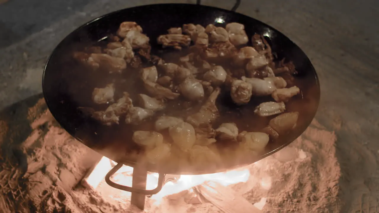 Fallas Festival Chicken Paella Cooking