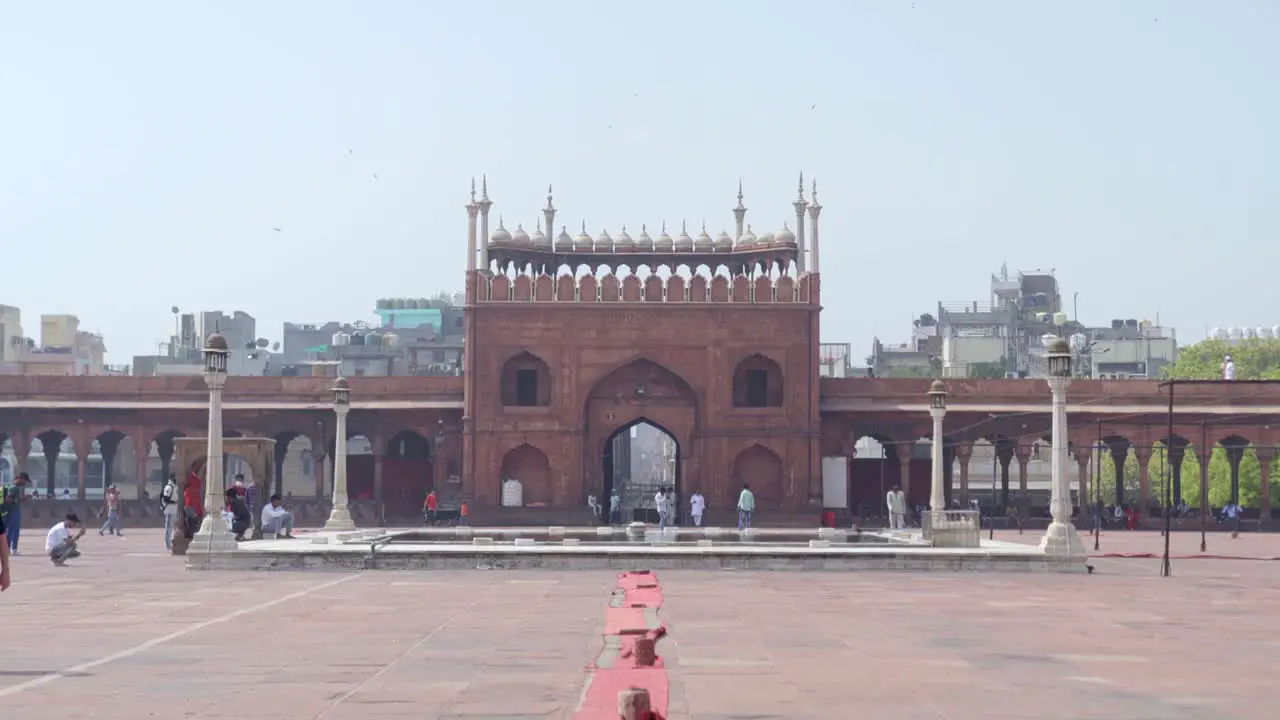 Establishing shot of Jama masjid entry in Delhi India