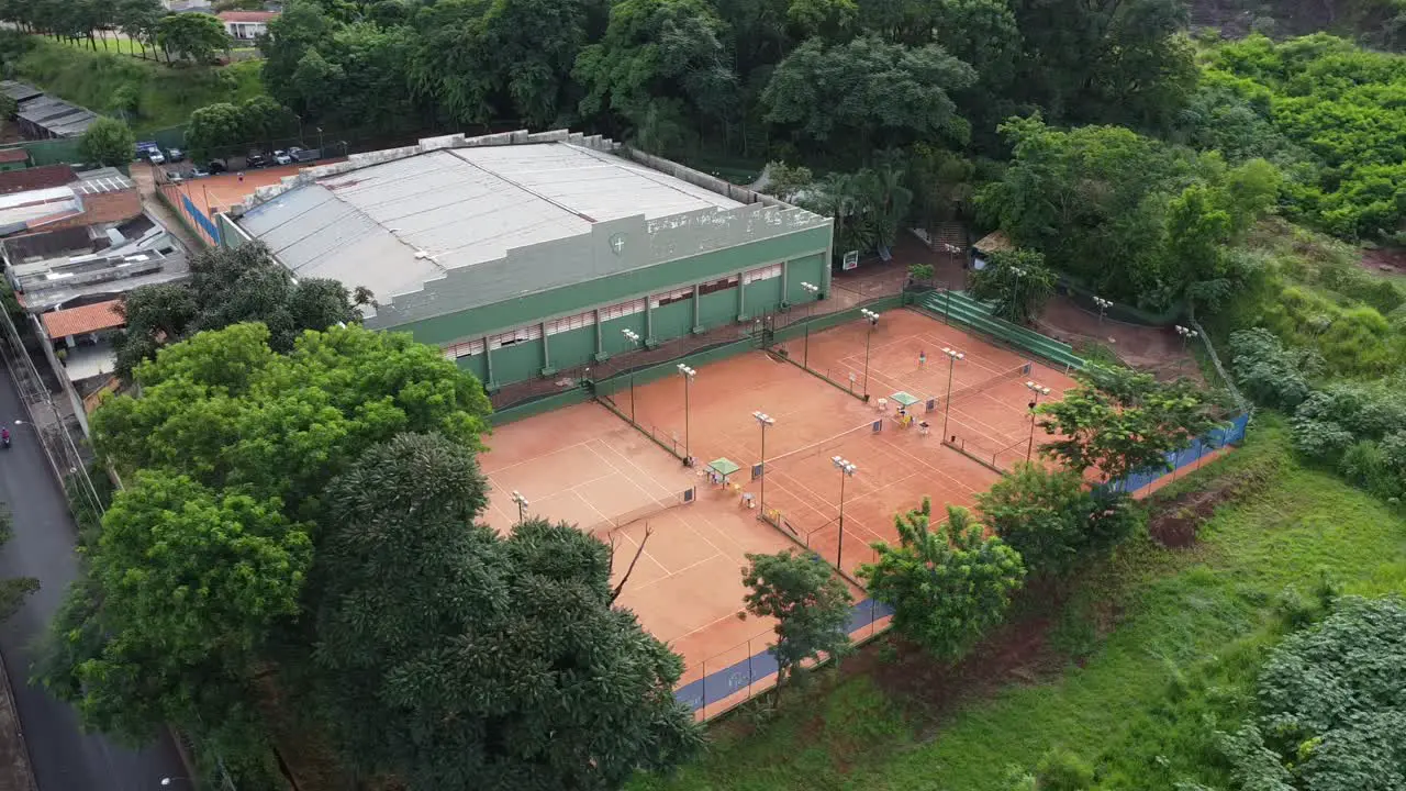 Open view of tennis clay court