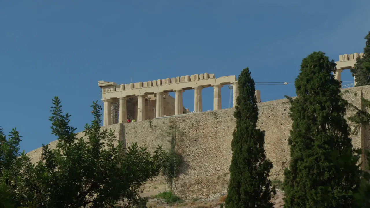 Ancient Parthenon temple on Acropolis hill Athens