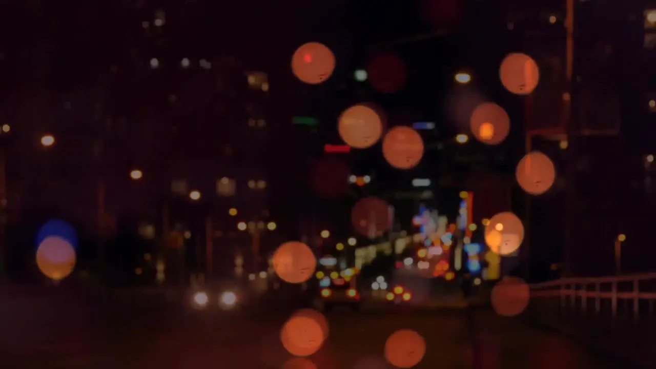 Bokeh Einer Stadtstraße Bei Nacht