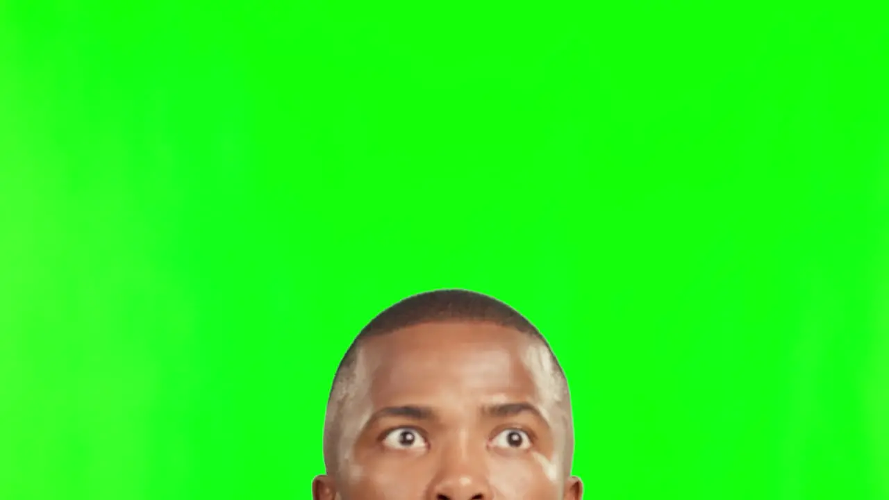 Green screen announcement and black man search