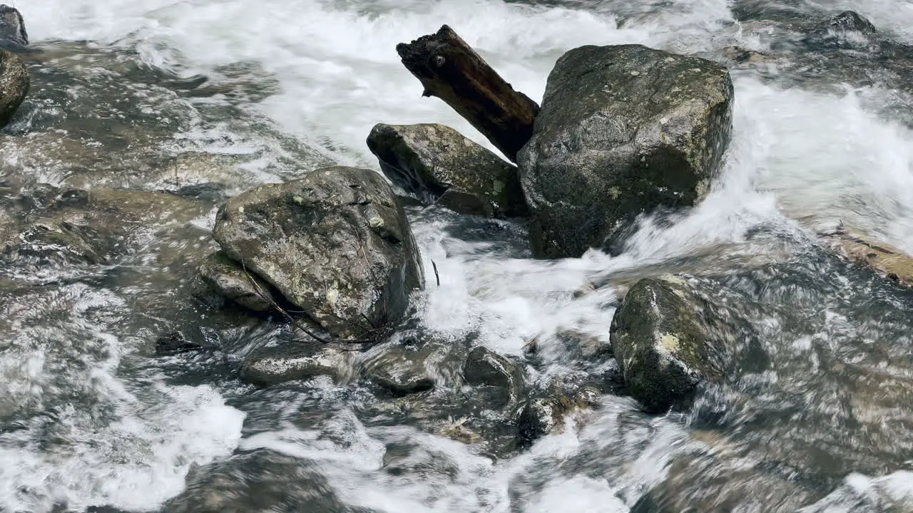 Felsbrocken Auf Kaltem Wasserhintergrund Makroaufnahme Eines Nassen Steins Im Schnellen Gebirgsfluss