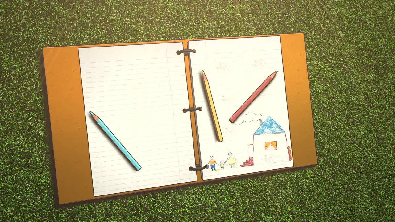 Closeup of kids background with notebook and pencil school background 1