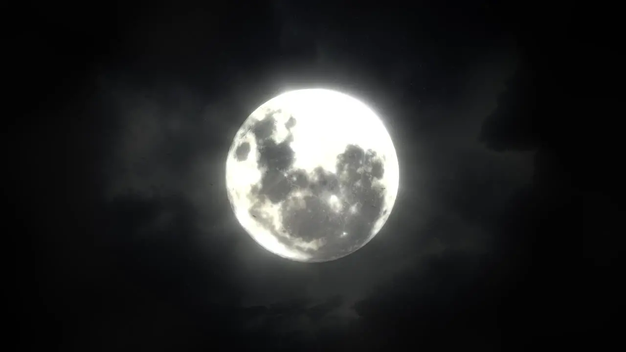 Animation text Happy Halloween and mystical animation halloween background with dark moon and clouds