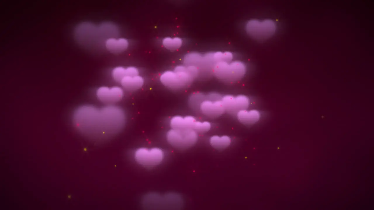 Animation closeup motion romantic hearts on Valentines day 8